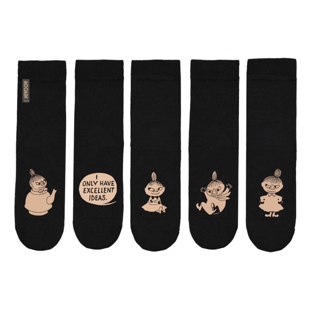 The Unstoppable Little My Socks Set, 5pcs / black
