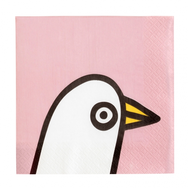Servítky Oiva Toikka Birdie 33x33cm, 20ks / ružové