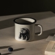 Bear mug 0.37l, enamel / beige