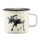 Mug Moose 0.37l, enamel / beige