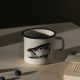 Pike & Trout mug 0.55l, enamel / beige