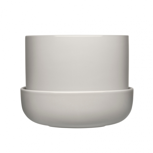 Nappula flower pot, with saucer / gray