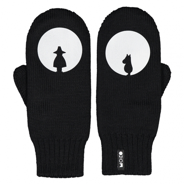 Merino palčiaky Friends Moomin, čierne
