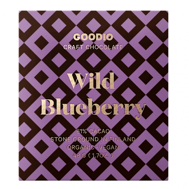 Organic chocolate Wild Blueberry 61% / bean-to-bar