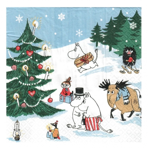 Napkins Moomin Joulun ihmeama 33x33cm, 20 pcs