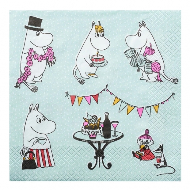 Ubrousky Moomin Kestit 33x33cm, 20ks / mátové