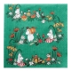 Moomin Misteli napkins 33x33cm, 20pcs / green