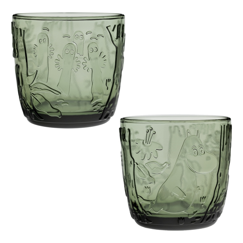 Pohár Moomin 0,28l, 2ks / zelený pine