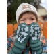 Children's merino mittens Moomin family, dark green
