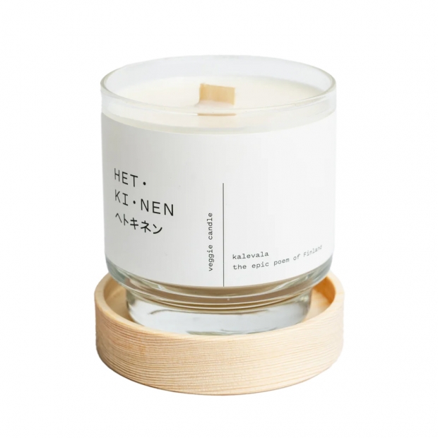 Veggie scented candle in glass, Kalevala / round