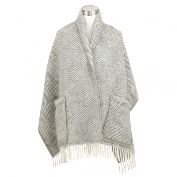 Scarf Maria, with pockets / gray-white