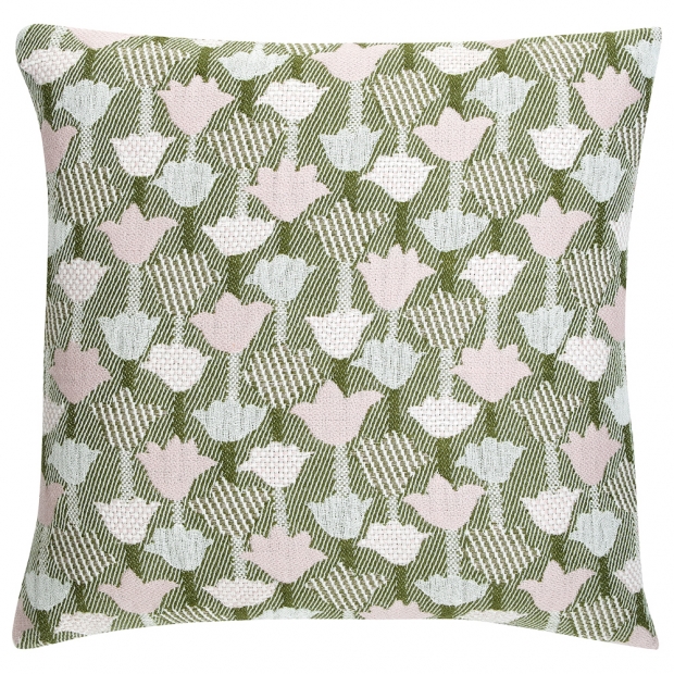 Povlak na polštář Tulppaani 45x45, růžově-olivový