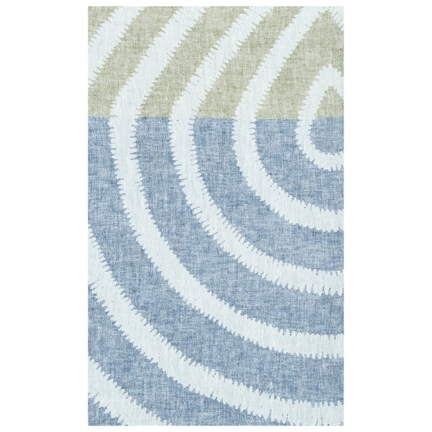 Metsälampi linen towel, grey-blueberry-olive