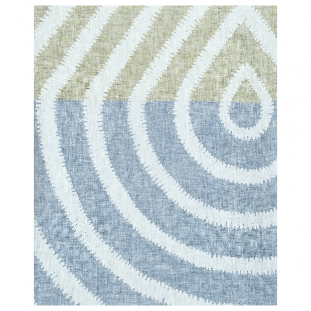 Linen blanket / tablecloth Metsälampi 145x200, gray-blueberry-olive