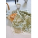 Linen tea towel Metsikkö 46x70, olive-white