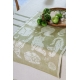 Linen tea towel Kissanpäivät 46x70, olive-white