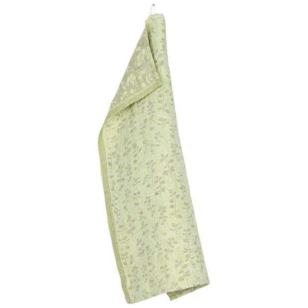 Linen tea towel Meirami 48x70, lime-olive