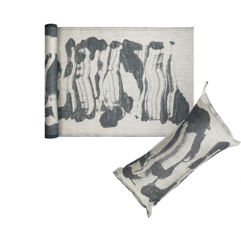 Sada do sauny na ležanie ľan-tmavo sivá