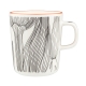 Mug Oiva Flowers Bloom 0.25l, black-white-orange