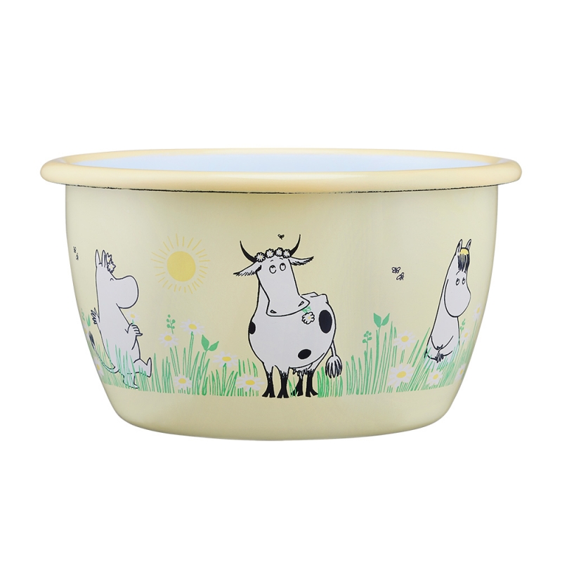 Moomin Meadow bowl 0.3l, enamel / yellow