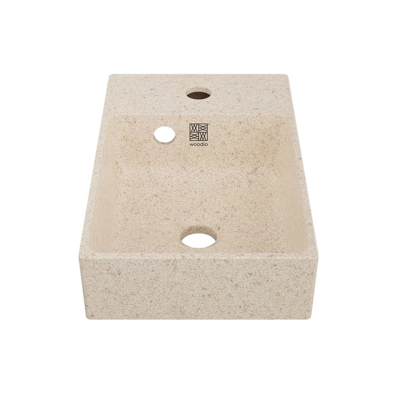 Cube40 Slim washbasin, polar white / countertop right