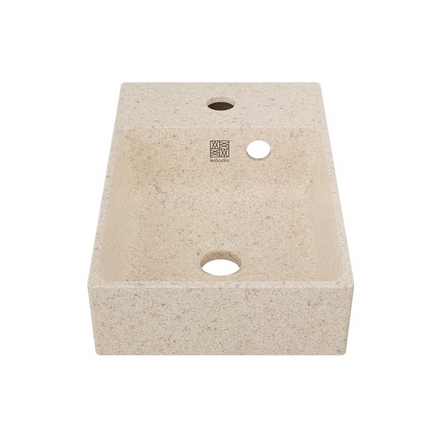 Cube40 Slim washbasin, polar white / countertop right