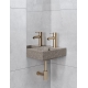 Cube40 Slim washbasin, natural beige / countertop left