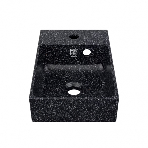 Umyvadlo Cube40 Slim, bílé polar / na desku levé