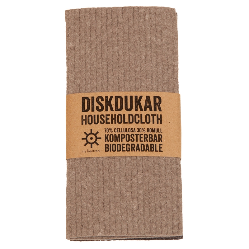 Ecological cellulose cloths, 2 pcs / brown and graphite
