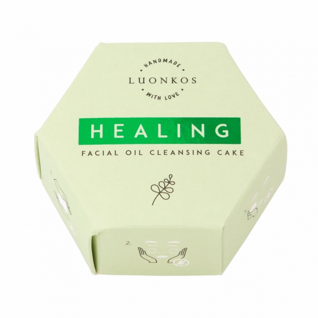 Healing natural facial oil cleansing cake