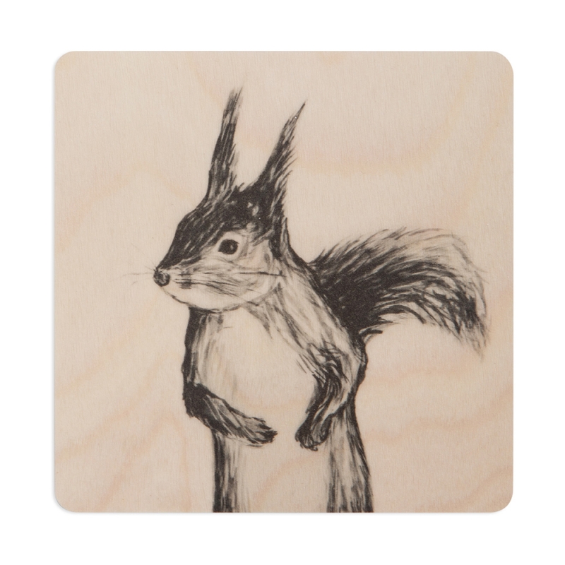 Coaster Squirrel 10x10cm