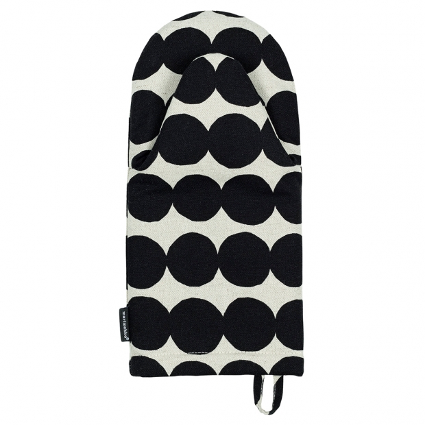 Räsymatto kitchen mitt, black and white