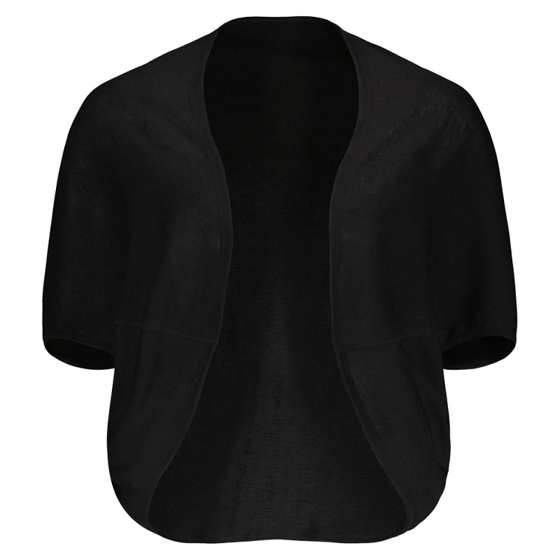 Women's cardigan made of silk and merino wool, black