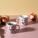 Pippi Fruits mug 0.25l, enamel / pink