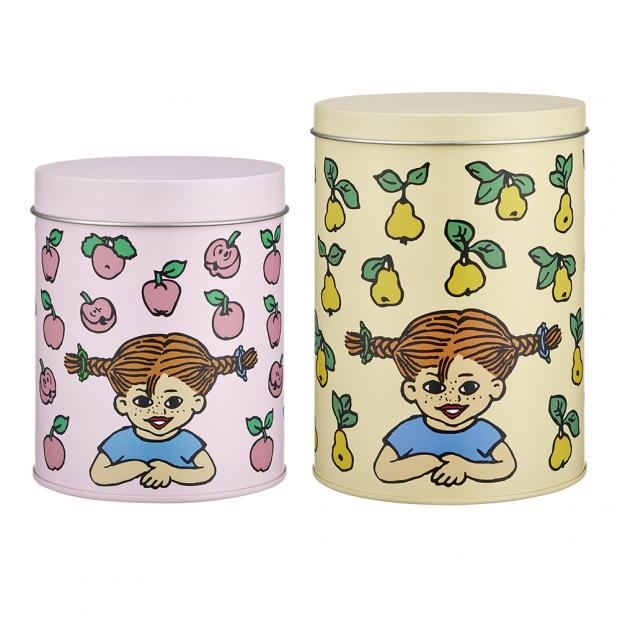 Pippi Fruits jar set 2 pcs, enamel