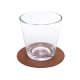 Coaster 10cm, recycled leather / brown