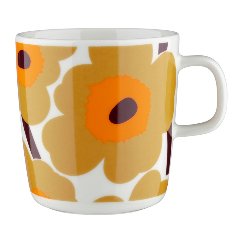 Oiva Unikko mug 0.4l, beige-orange