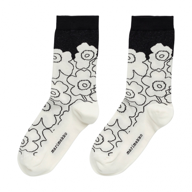 Linjaus Unikko socks, black-white