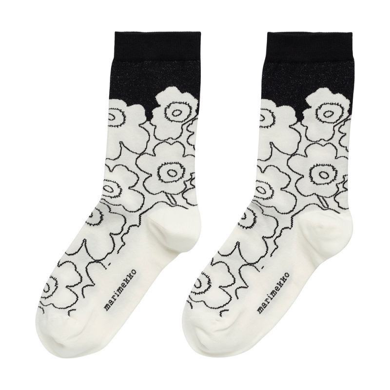 Linjaus Unikko socks, black-white