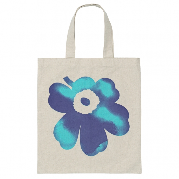 Vankka Akvarelli Unikko bag 44x41, turquoise