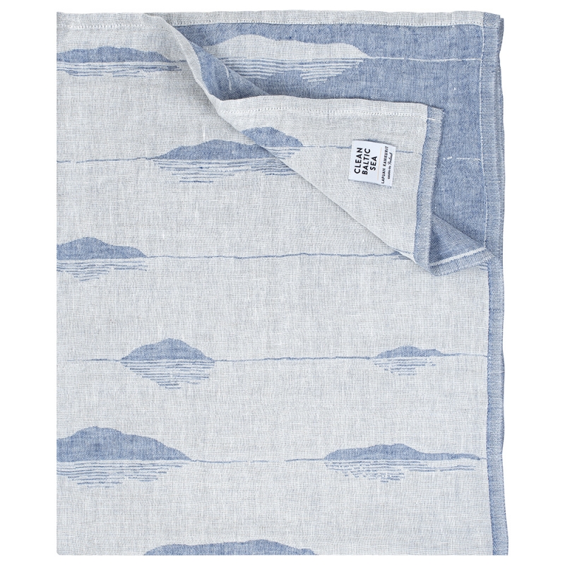 Linen towel Merellä, rainy blue