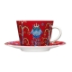 Cup and saucer Taika 0.2l, red