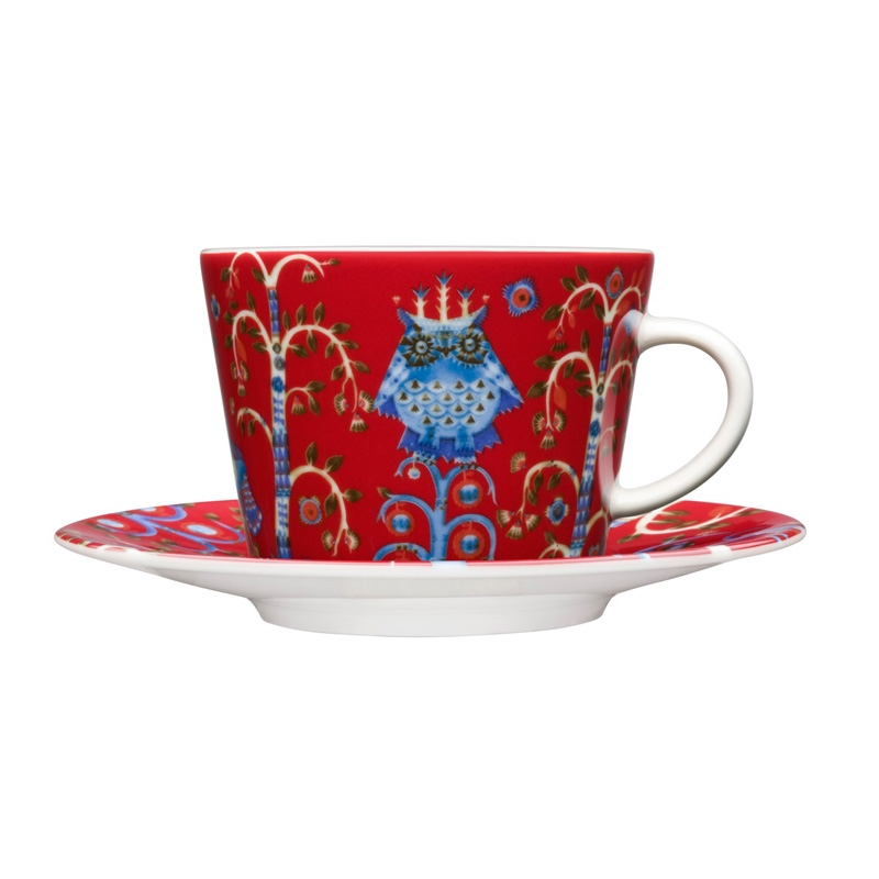 Cup and saucer Taika 0.2l, red