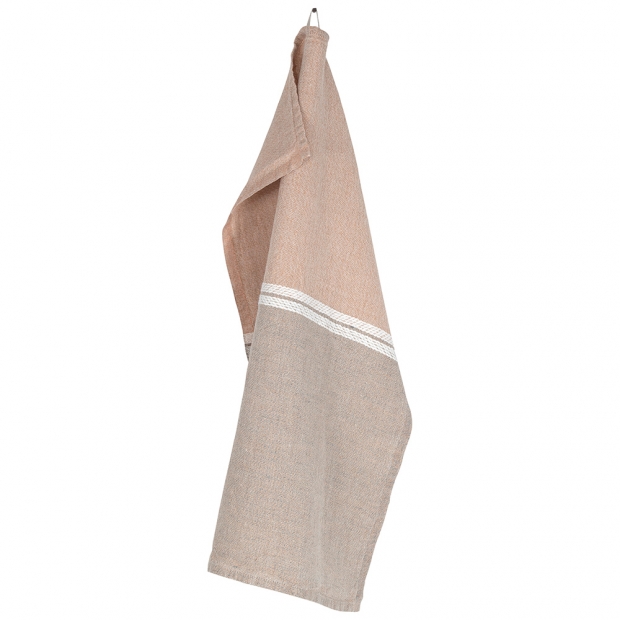 Linen tea towel Venla 46x70, cinnamon-white