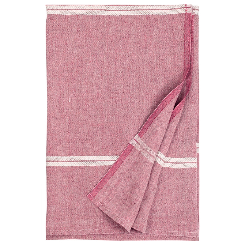 Linen tablecloth Venla 150x260, linen-lingonberry