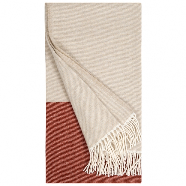 Merino blanket Naapuri 135x180, beige-cinnamon