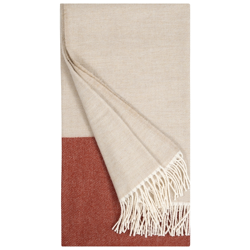 Merino blanket Naapuri 135x180, beige-cinnamon
