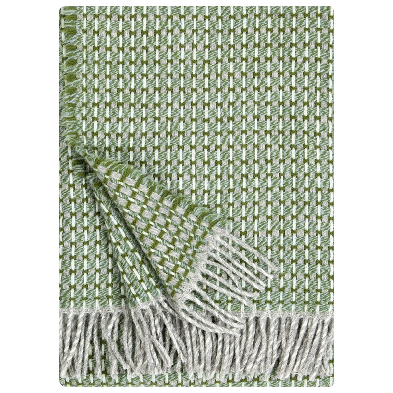 Wool blanket Havas 140x180, olive / Finnsheep