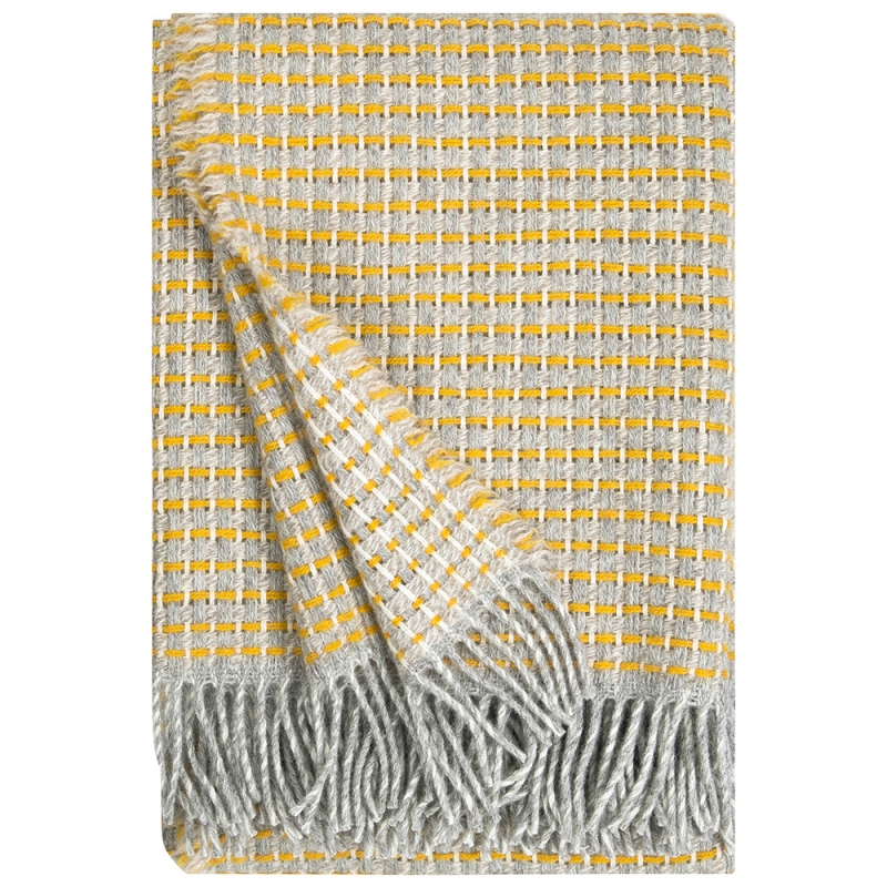 Wool blanket Havas 140x180, naturally dyed orange / Finnsheep