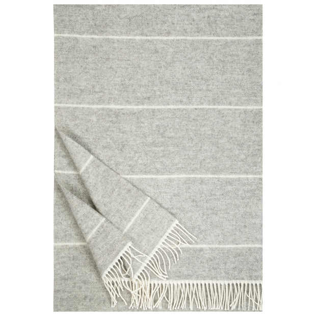 Wool blanket Aika 130x180, light grey / Finnsheep